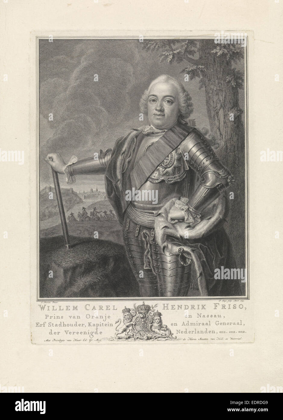 Porträt von Prinz Wilhelm IV. von Oranien-Nassau, Pieter Tanjé, 1753 Stockfoto