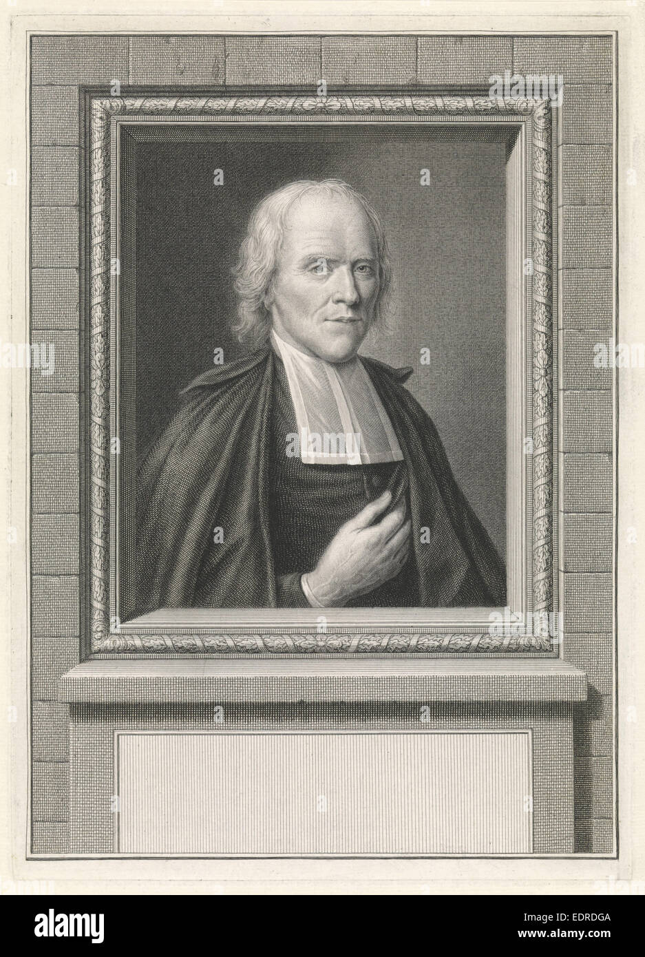 Porträt von Gerardus Wind, Pieter Tanjé Uhr Brassler, 1753 Stockfoto