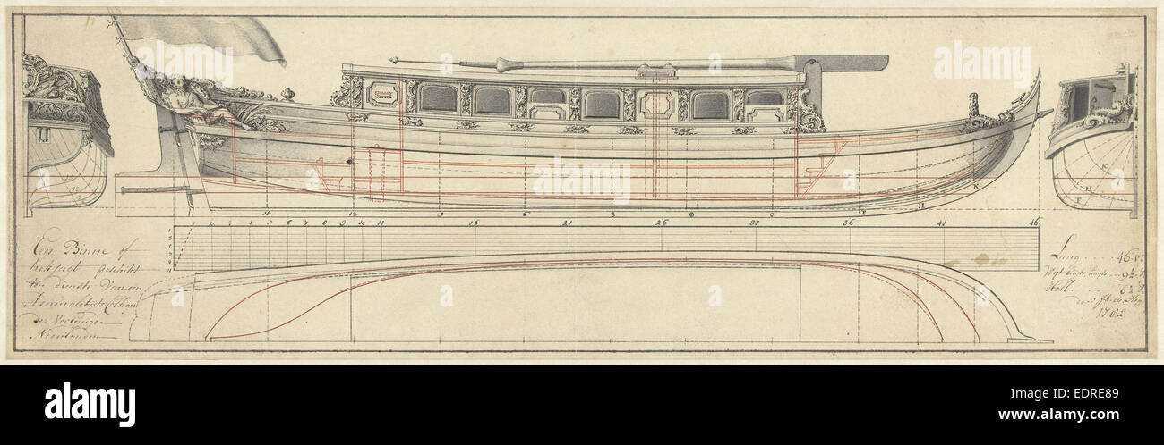 Design für eine Jagd-Wanderung, in den Dienst der Admiralität Vorstandsmitglied der Vereinigten Niederlande geeignet Stockfoto