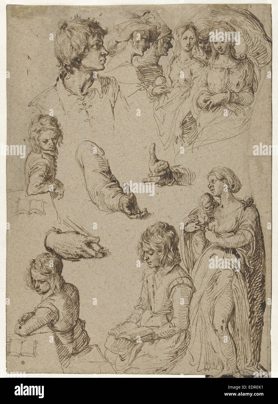 Studium der Hände und Figuren, Jacob de Gheyn (II), 1604 Stockfoto
