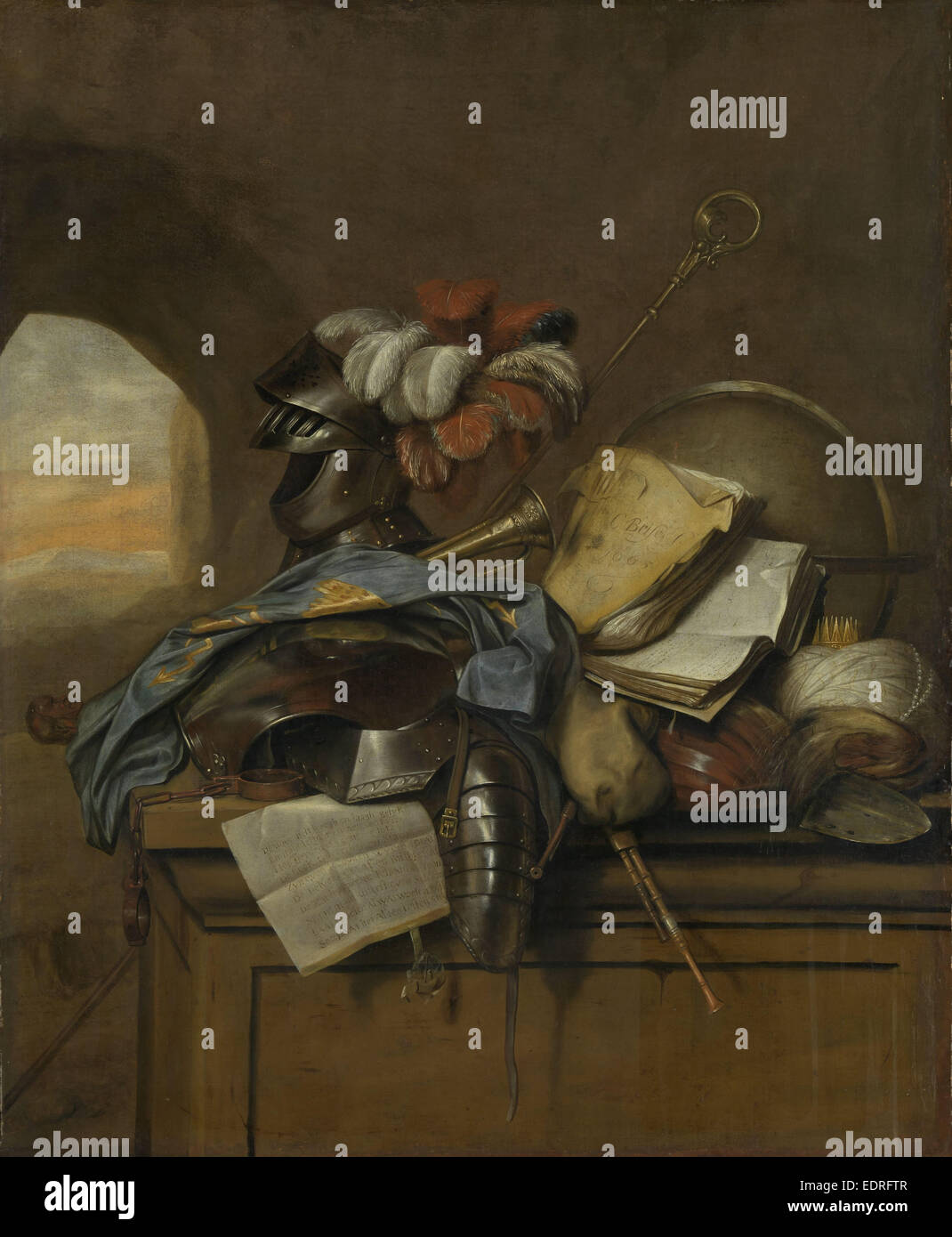 VanitasStillleben, Cornelis Brisé, 1665 Stockfotografie Alamy
