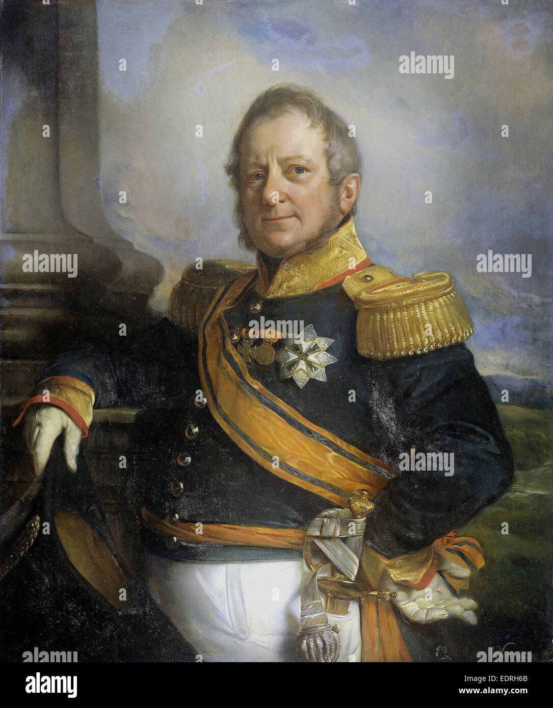 Porträt von Hendrik Merkus, Baron de Kock, Kommandant der Armee und nach 1826 Leutnant Generalgouverneur von Niederländisch-Ostindien Stockfoto