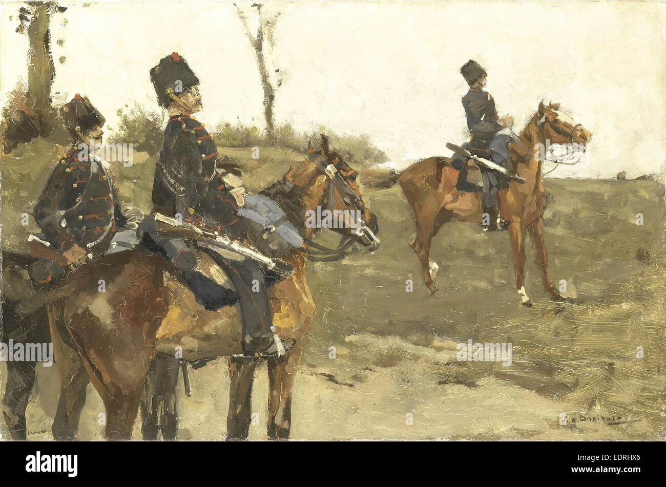 Husaren, George Hendrik Breitner, ca. 1880 - um 1890 Stockfoto