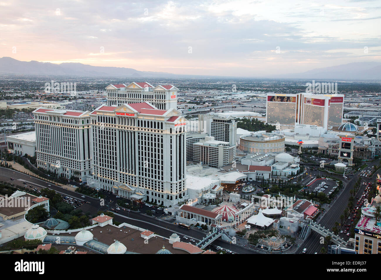 Caesars Palace Hotel und Casino auf dem Las Vegasstreifen in Paradies, Nevada. Stockfoto