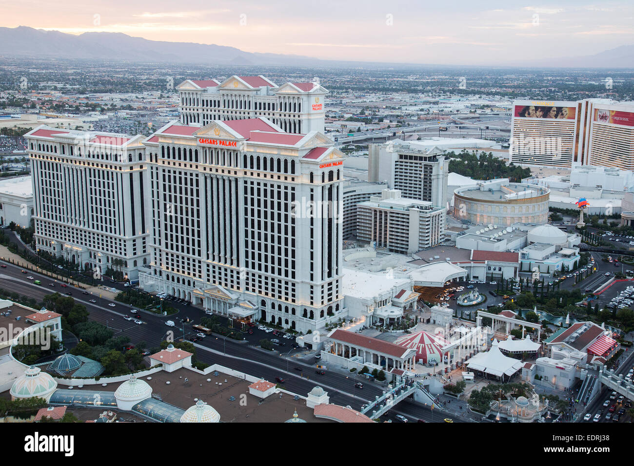 Caesars Palace Hotel und Casino auf dem Las Vegasstreifen in Paradies, Nevada. Stockfoto