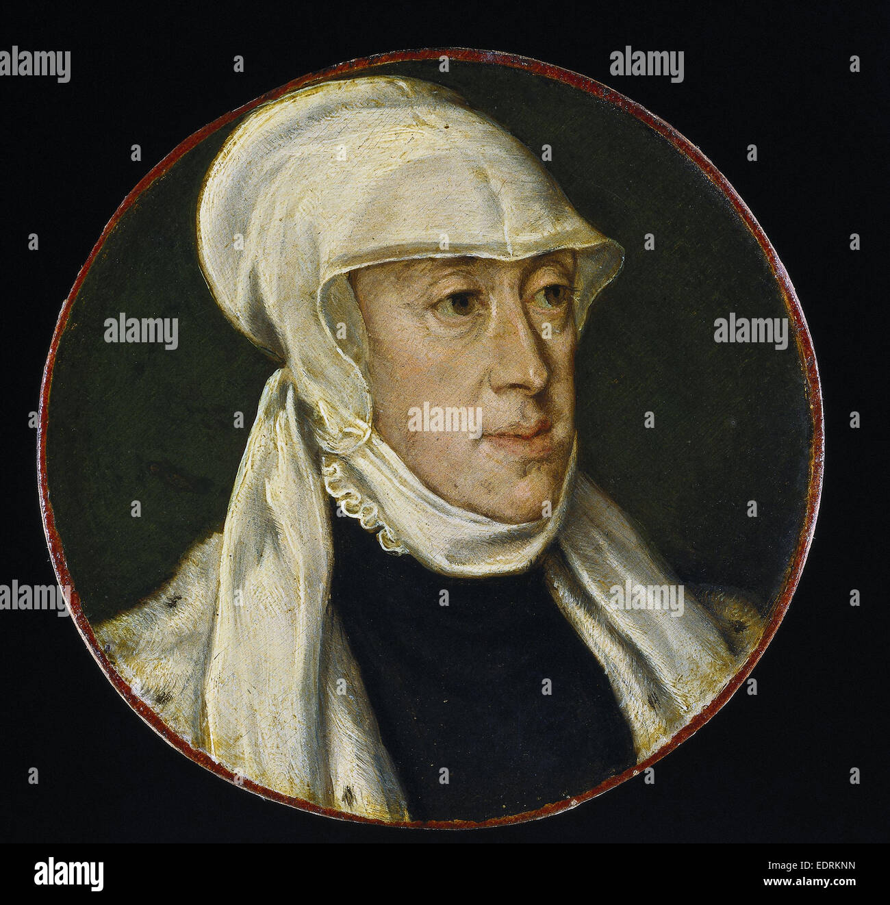 Maria von Ungarn, Regentin der Niederlande, anonym, 1550-1560, Portrait-Miniatur Stockfoto