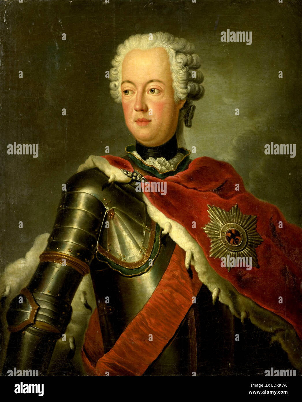 Porträt des Prinzen August Wilhelm von Preußen, Kopie nach Antoine Pesne, 1740-1800 Stockfoto