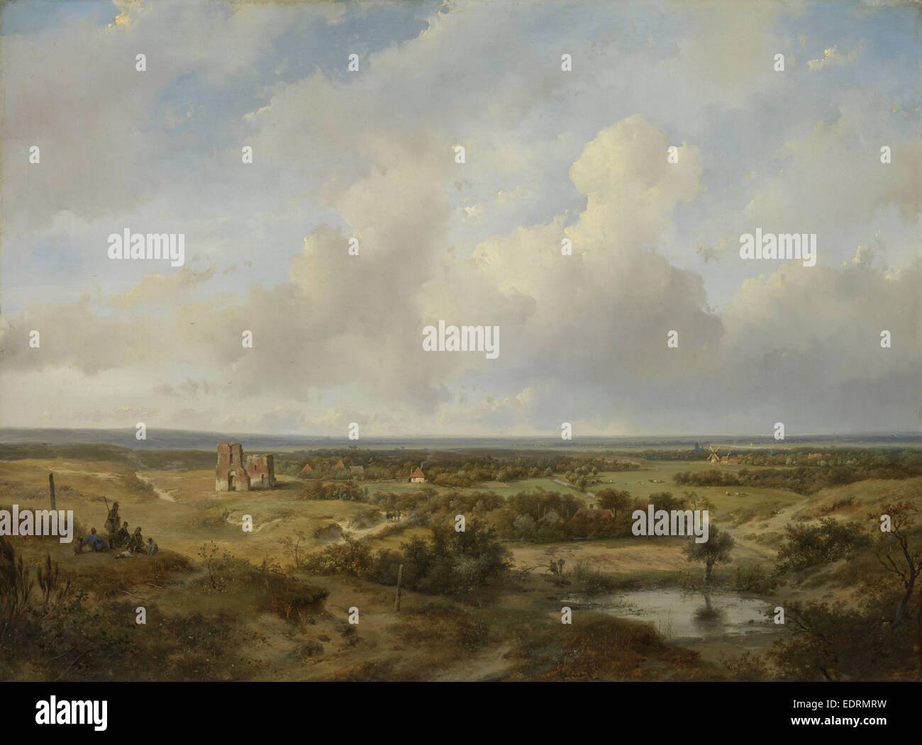 Blick auf Haarlem, die Niederlande, Andreas Schelfhout, 1844 Stockfoto