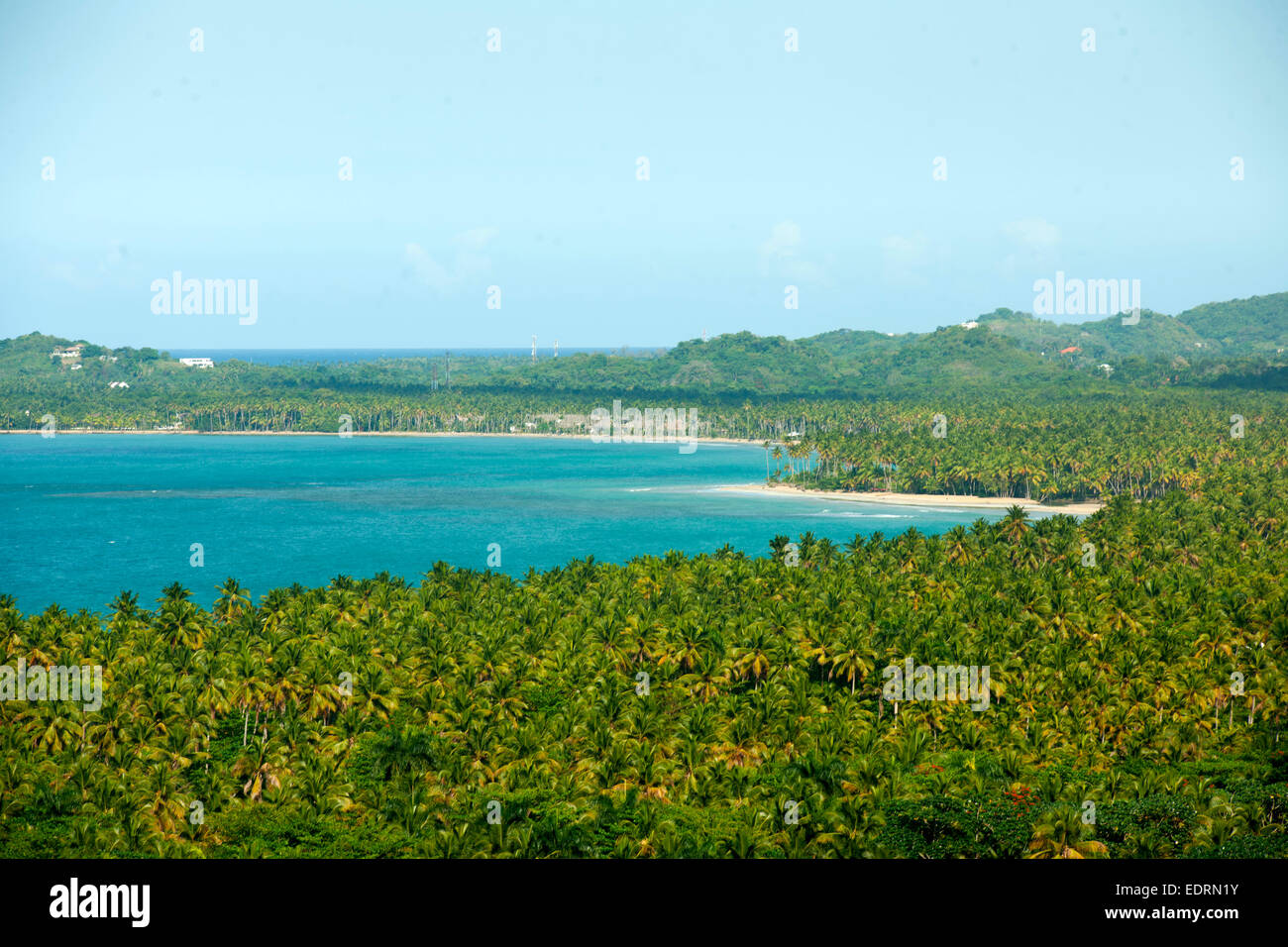 Dominikanische Republik, Halbinsel Samana, Las Terrenas, Blick Vom Aussichtspunkt bin Boulevard Turistico del Atlantico der Nein Stockfoto