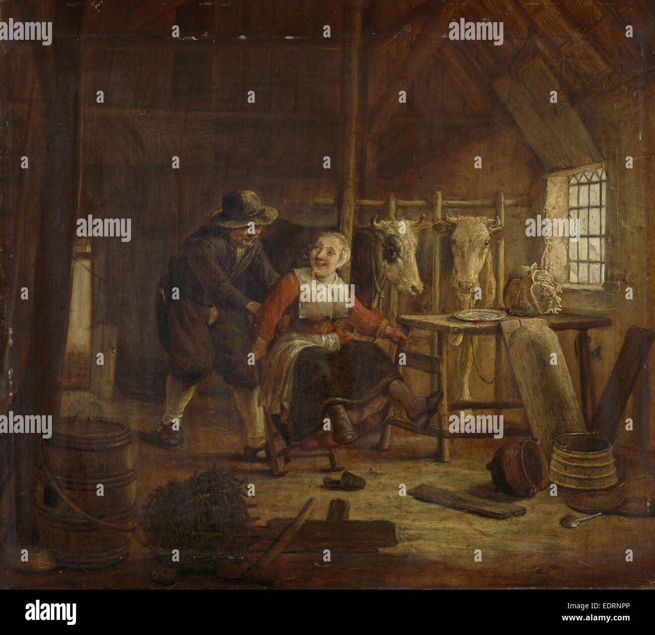 Balz in einem stabilen, Govert Dircksz. Camphuysen, 1645-1672 Stockfoto