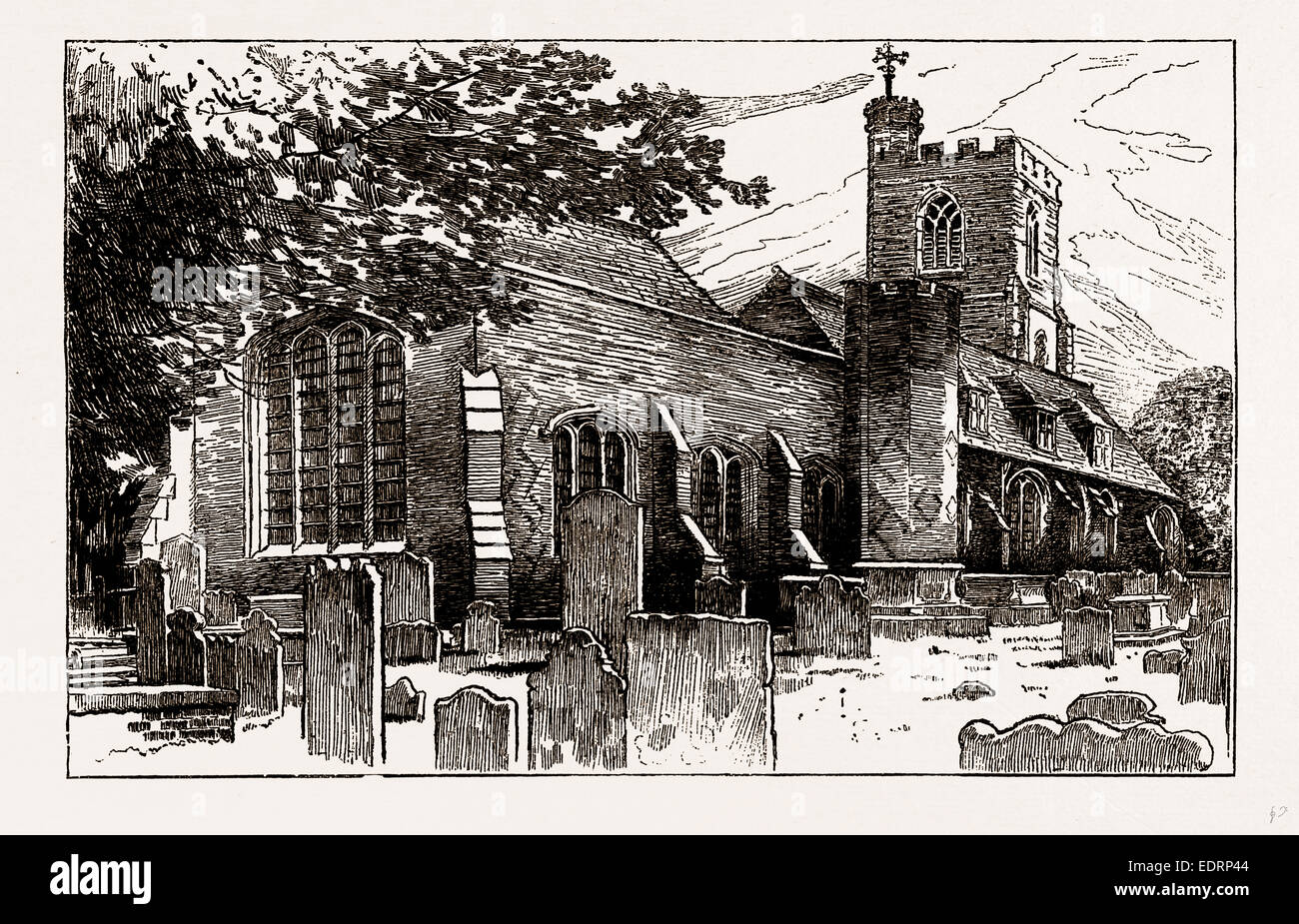 WESTHAM Kirche, UK, 1881-1884 Gravur Stockfoto