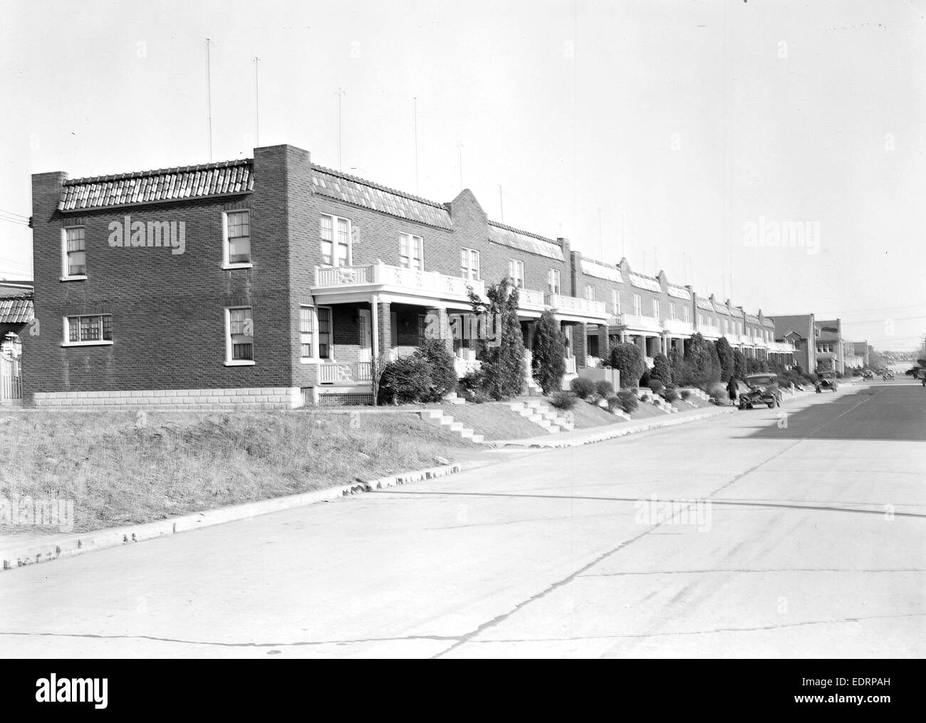Lancaster, Pennsylvania - Gehäuse. Reihe von Häusern in denen gibt es einige Seide, Linoleum und Schließung Arbeitnehmer Stockfoto