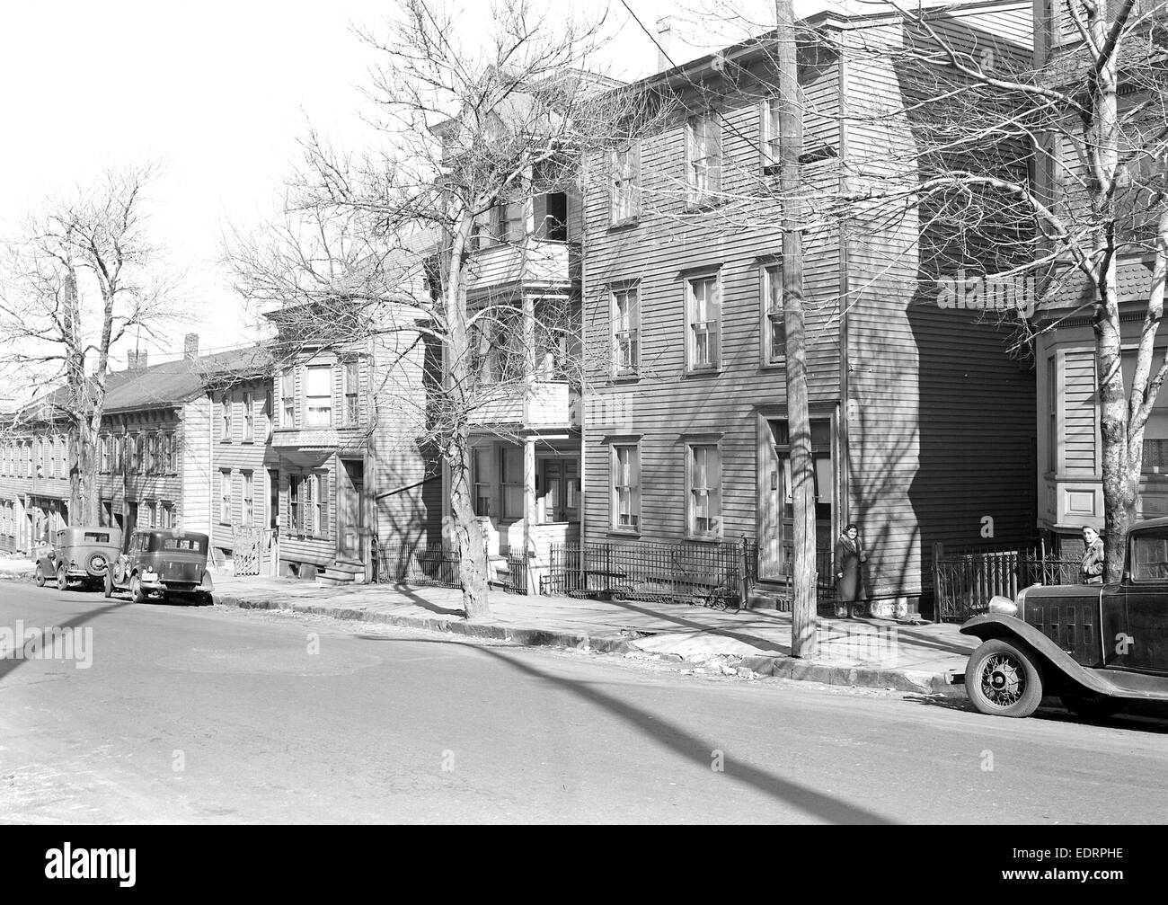 Paterson, New Jersey - Textilien. Häuser der Besitzer von zwei Familie Geschäfte, Mill St, März 1937, Lewis Hine, 1874-1940 Stockfoto