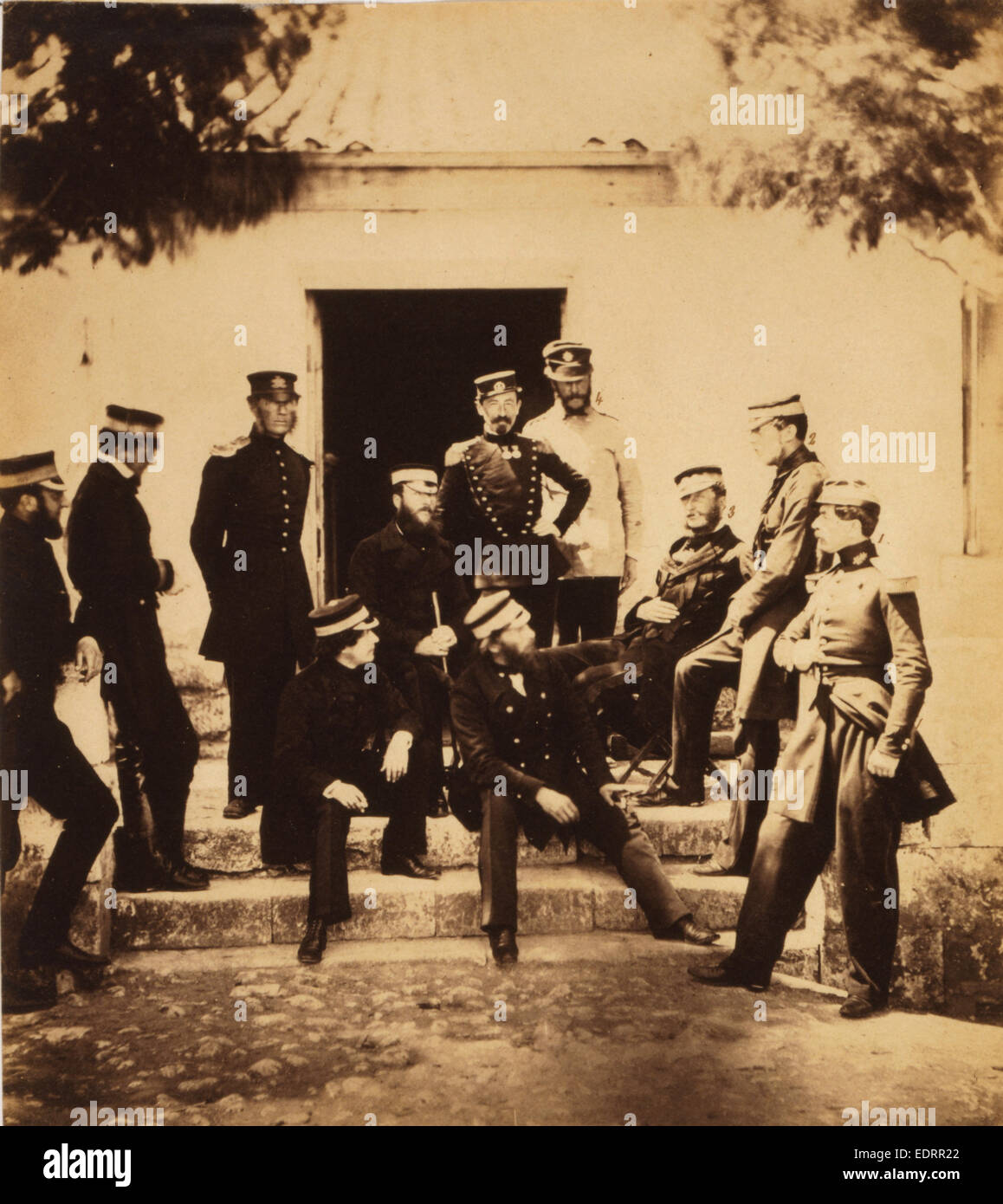 Head Quarters Personal: 1) Oberst Vico; (2) Major der ehrenwerten Leicester Curzon; (3) Lord Burghersh; (4) geordnet; (5) Anzahl Revel Stockfoto