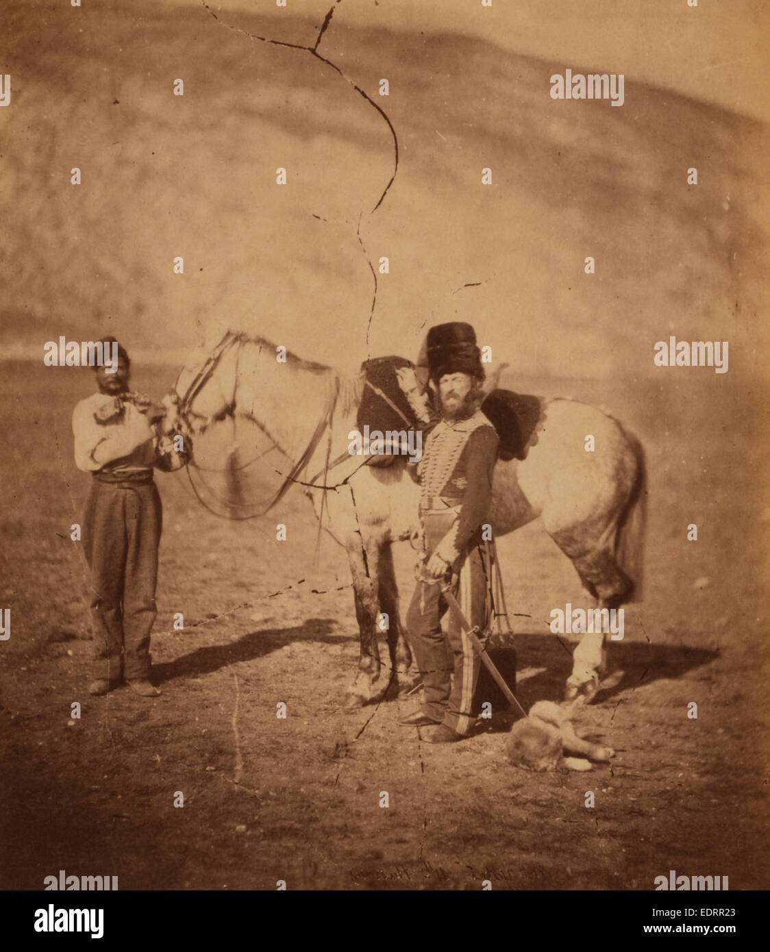 Leutnant Yates, 11. Husaren, Krimkrieg, 1853-1856, Roger Fenton historischen Krieg Kampagne Foto Stockfoto