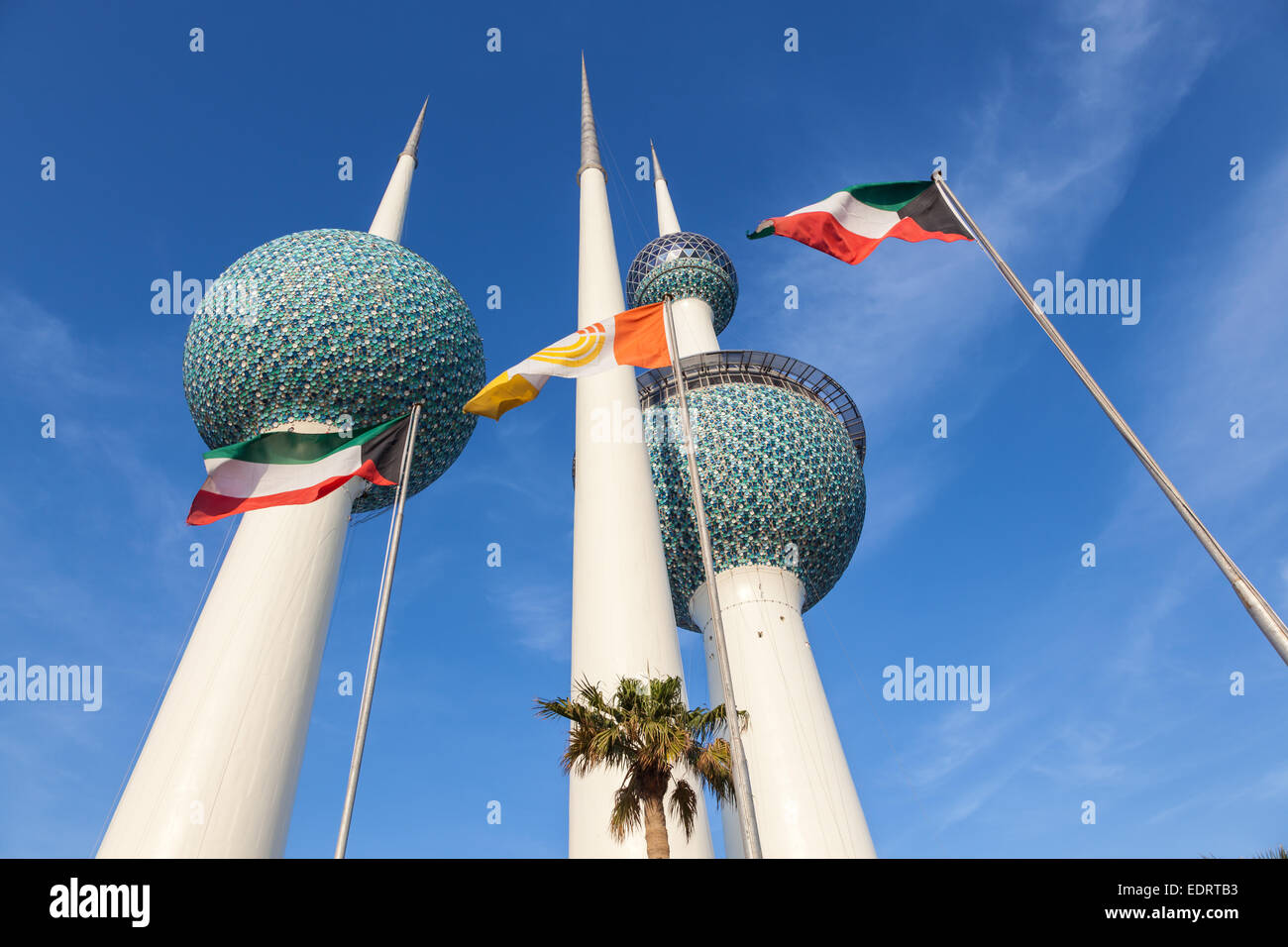 Kuwait-Türme. Die Türme sind die bekanntesten Wahrzeichen von Kuwait Stockfoto