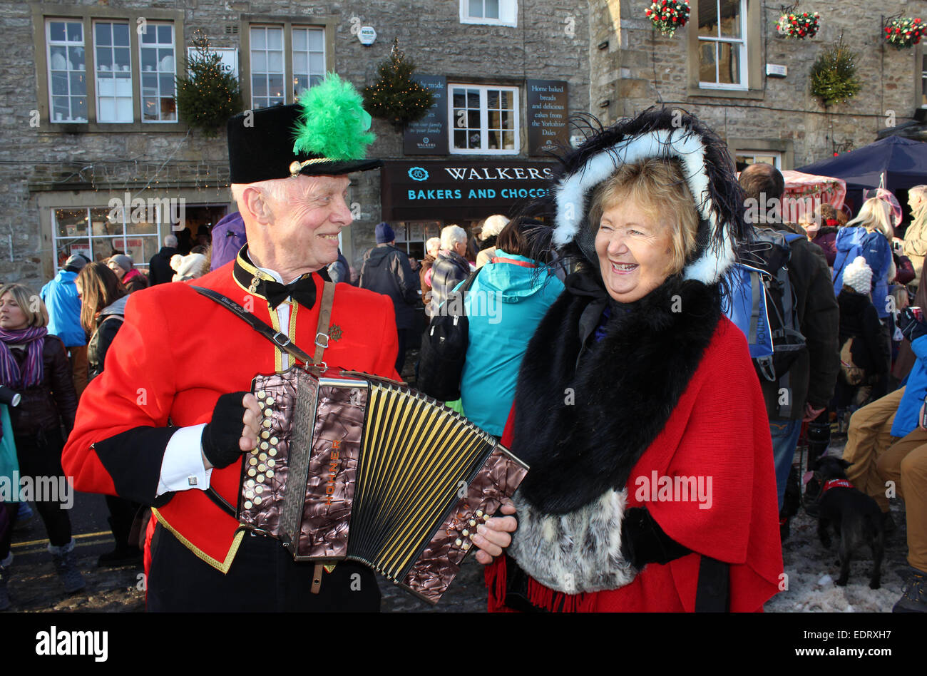 England Nth Yorkshire Grassington Dickens Festival Weihnachtsbuchstaben bei den Festspielen Peter Baker Stockfoto