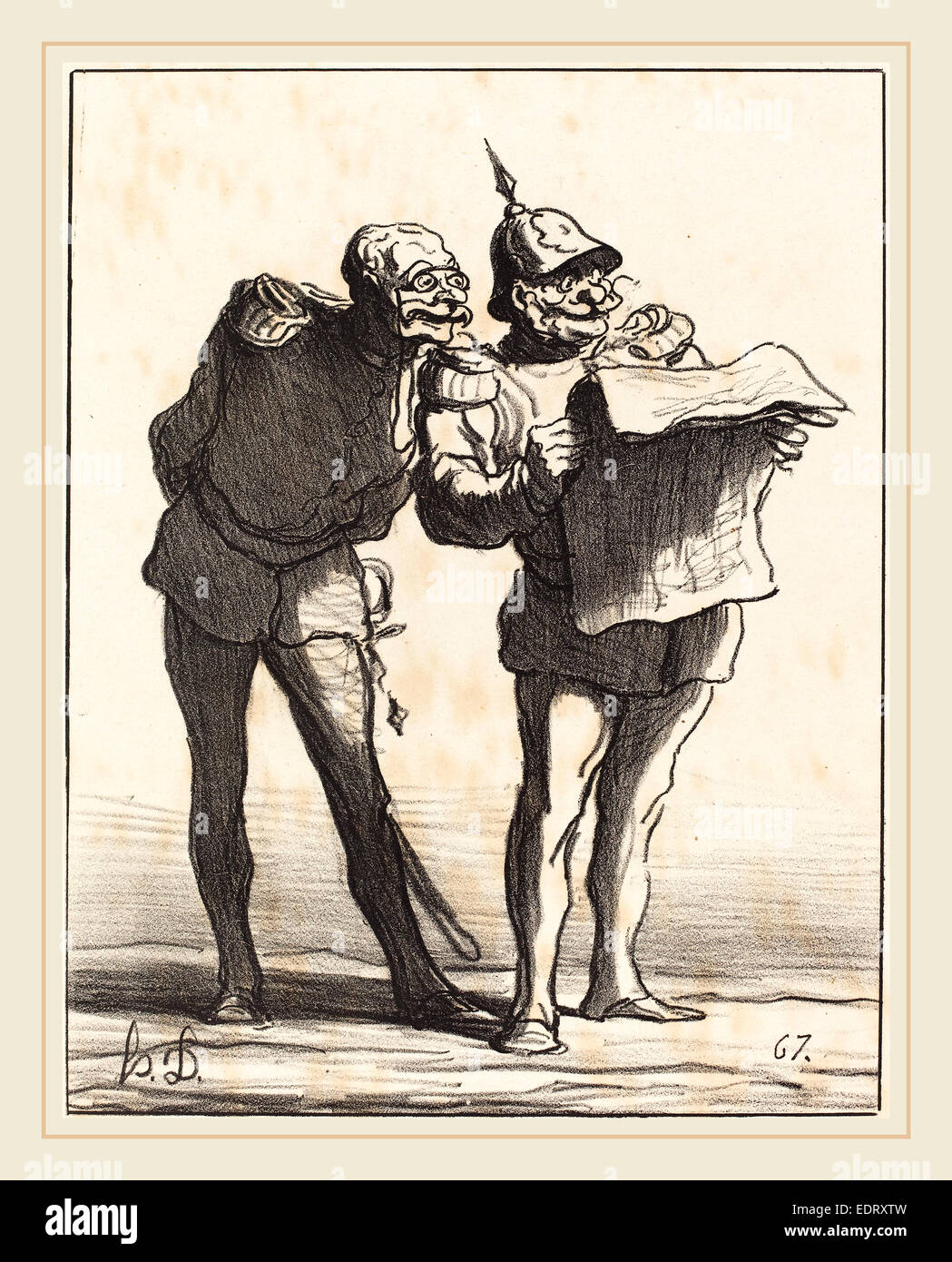 Honoré Daumier (Französisch, 1808-1879), Décidément auf Ne Peut Pas, Lithographie 1870, Stockfoto