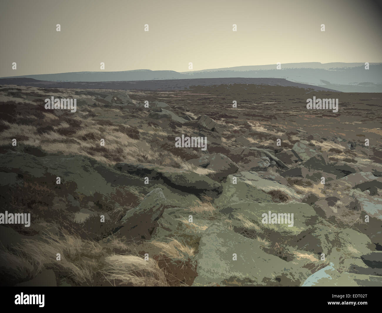 Felsen in der Nähe von Windgate Rand, und es war windig auf diese Kante, UK, Kunst, Kunst Großbritannien, Künstler: Sarah Smith Stockfoto