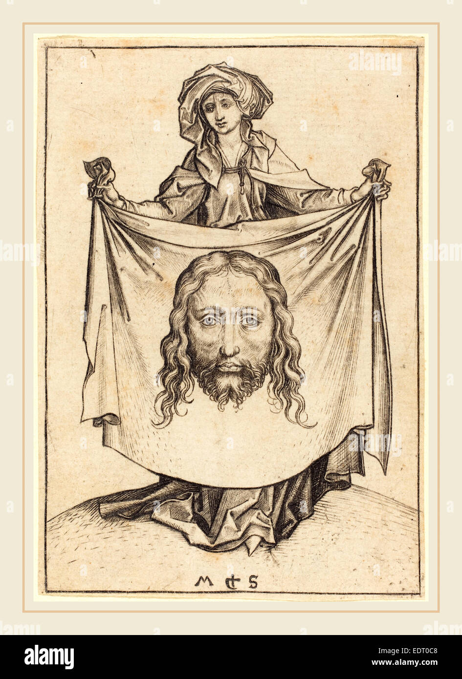 Martin Schongauer (Deutsch, ca. 1450-1491), Saint Veronica, c. 1480, Gravur Stockfoto