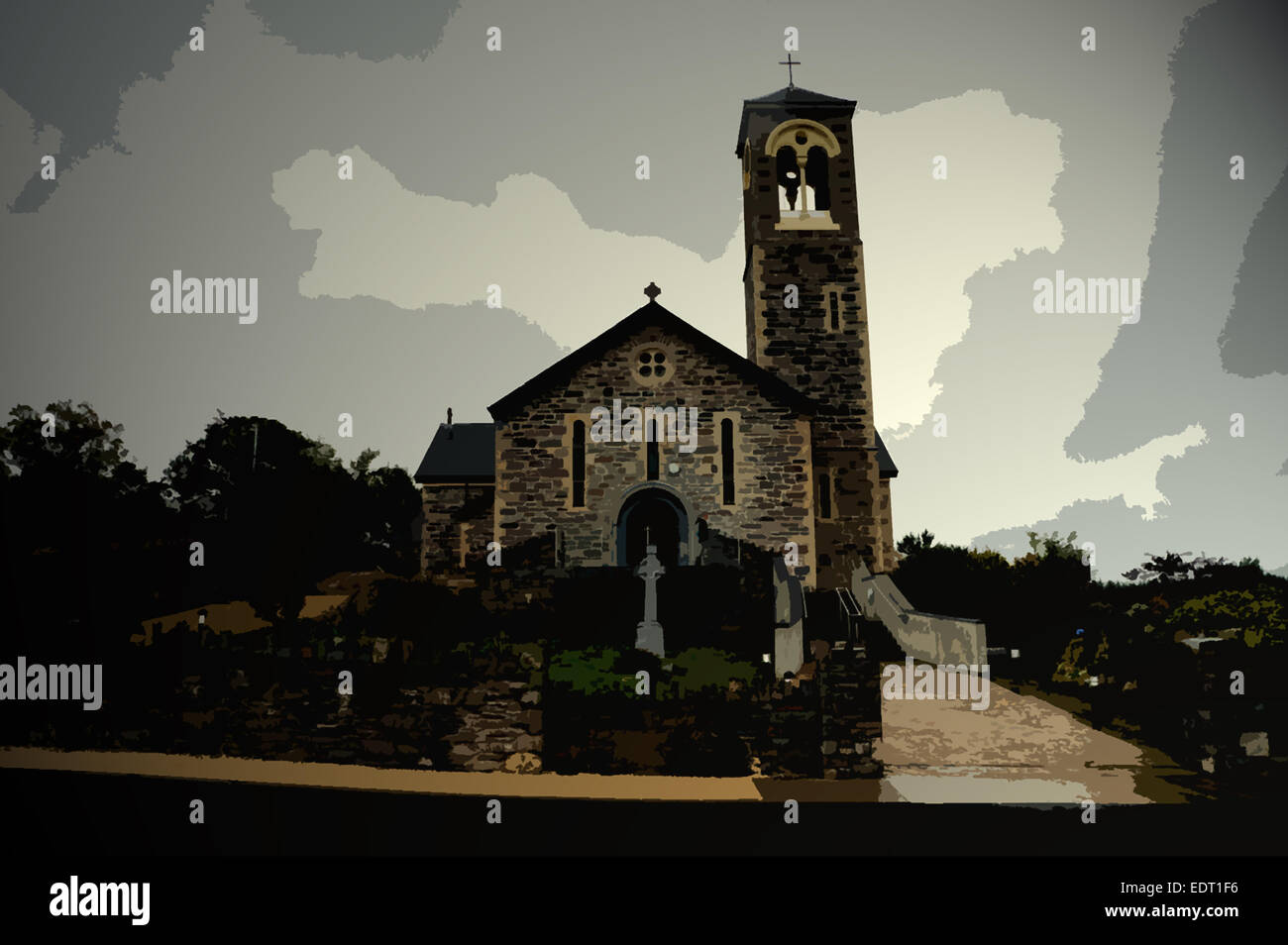 Auf Kirche-Straße, Sneem. Künstler: Francis Philips Stockfoto