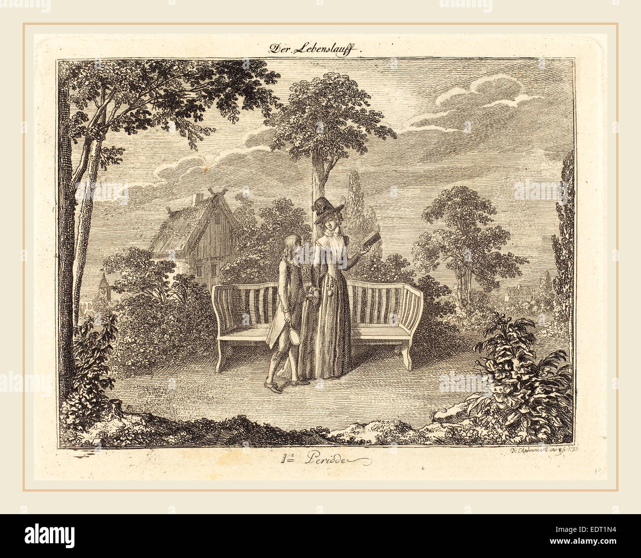 Daniel Nikolaus Chodowiecki (Deutsch, 1726-1801), Kindheit, 1793, Radierung Stockfoto