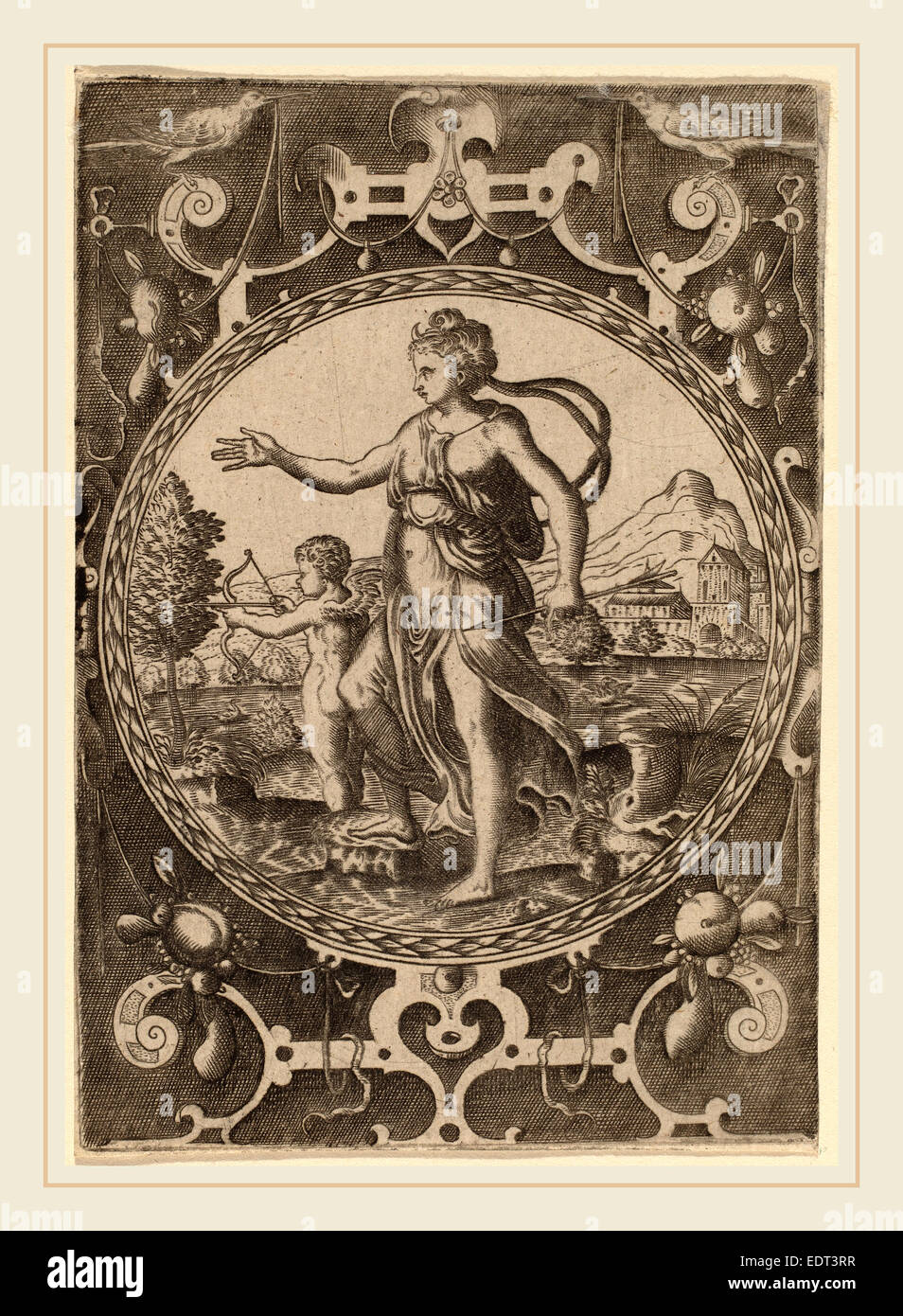 Abraham de Bruyn (Flämisch, 1540-1587), Venus, Gravur Stockfoto