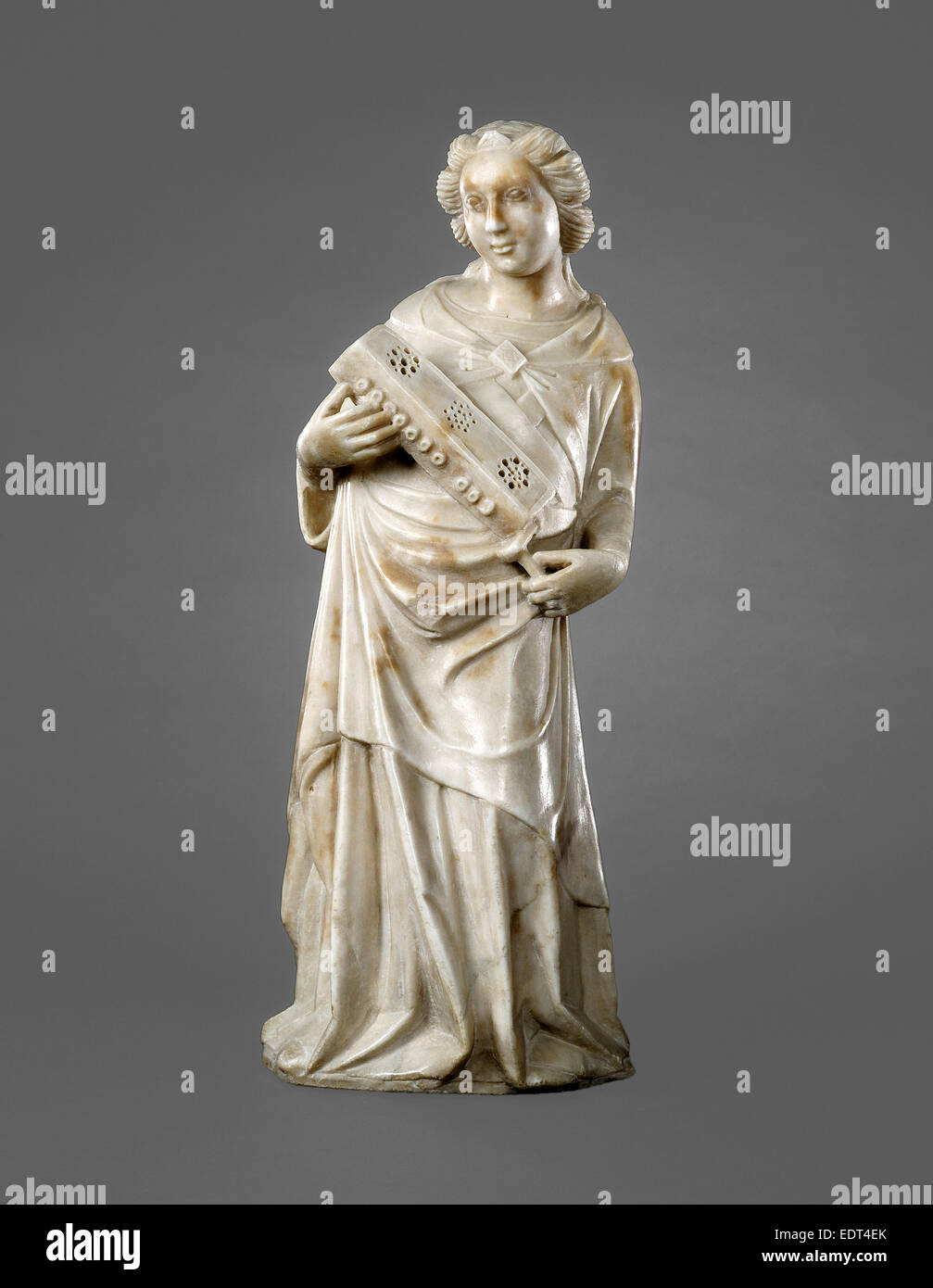 Möglicherweise Pisaner 14.Jahrhundert, Engel mit Symphonia, c. 1360, Marmor Stockfoto