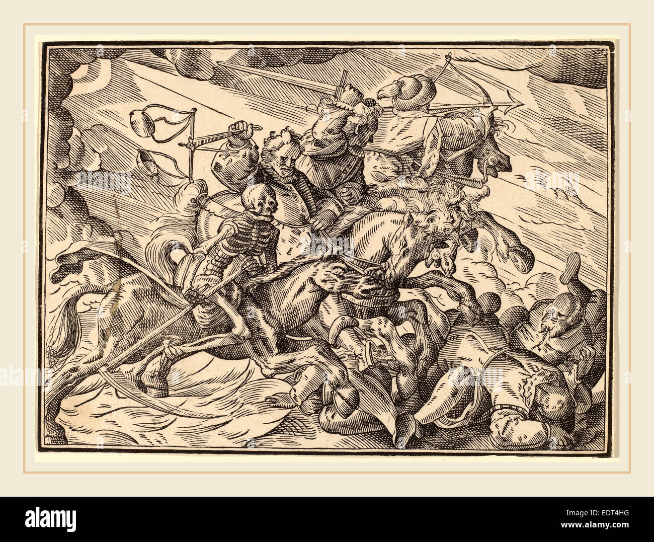 Christoph Murer, die vier Reiter der Apokalypse, schweizerisch, 1558-1614, veröffentlicht 1630, Holzschnitt auf Bütten Stockfoto