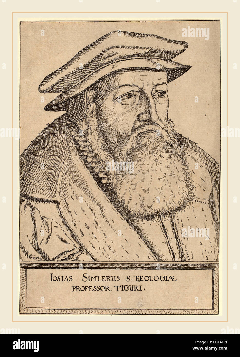 Jost Amman, Josias Simler, Schweizer, 1539-1591, Gravur Stockfoto