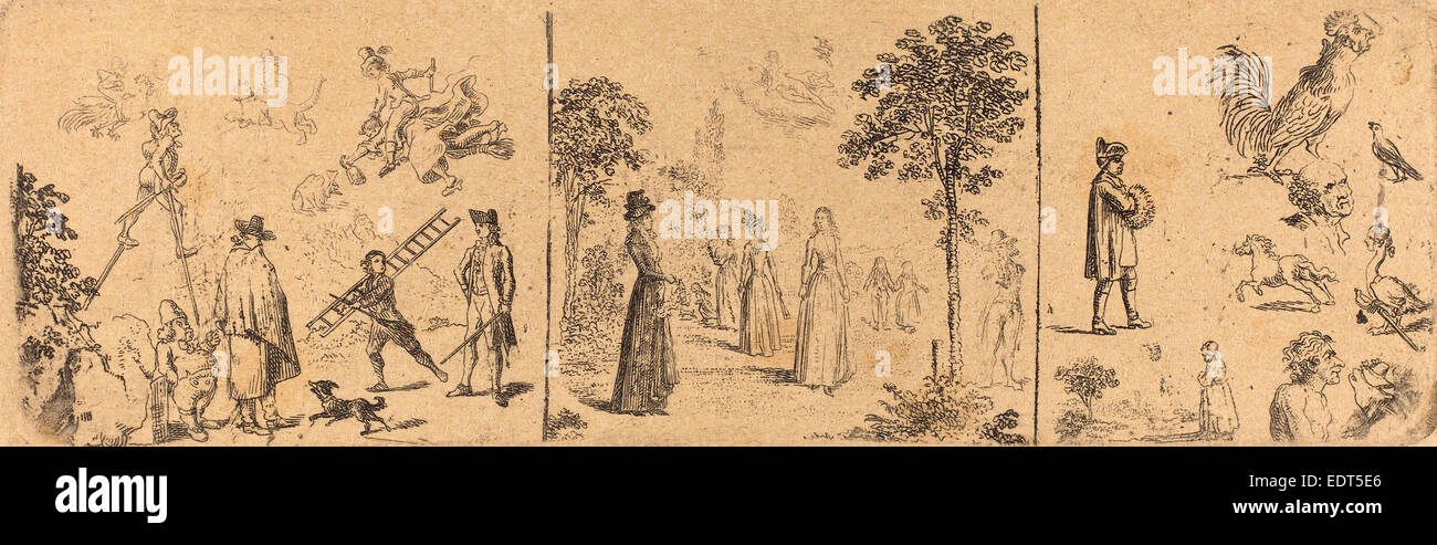 Daniel Nikolaus Chodowiecki (Deutsch, 1726-1801), Fantasie, 1800, Radierung Stockfoto