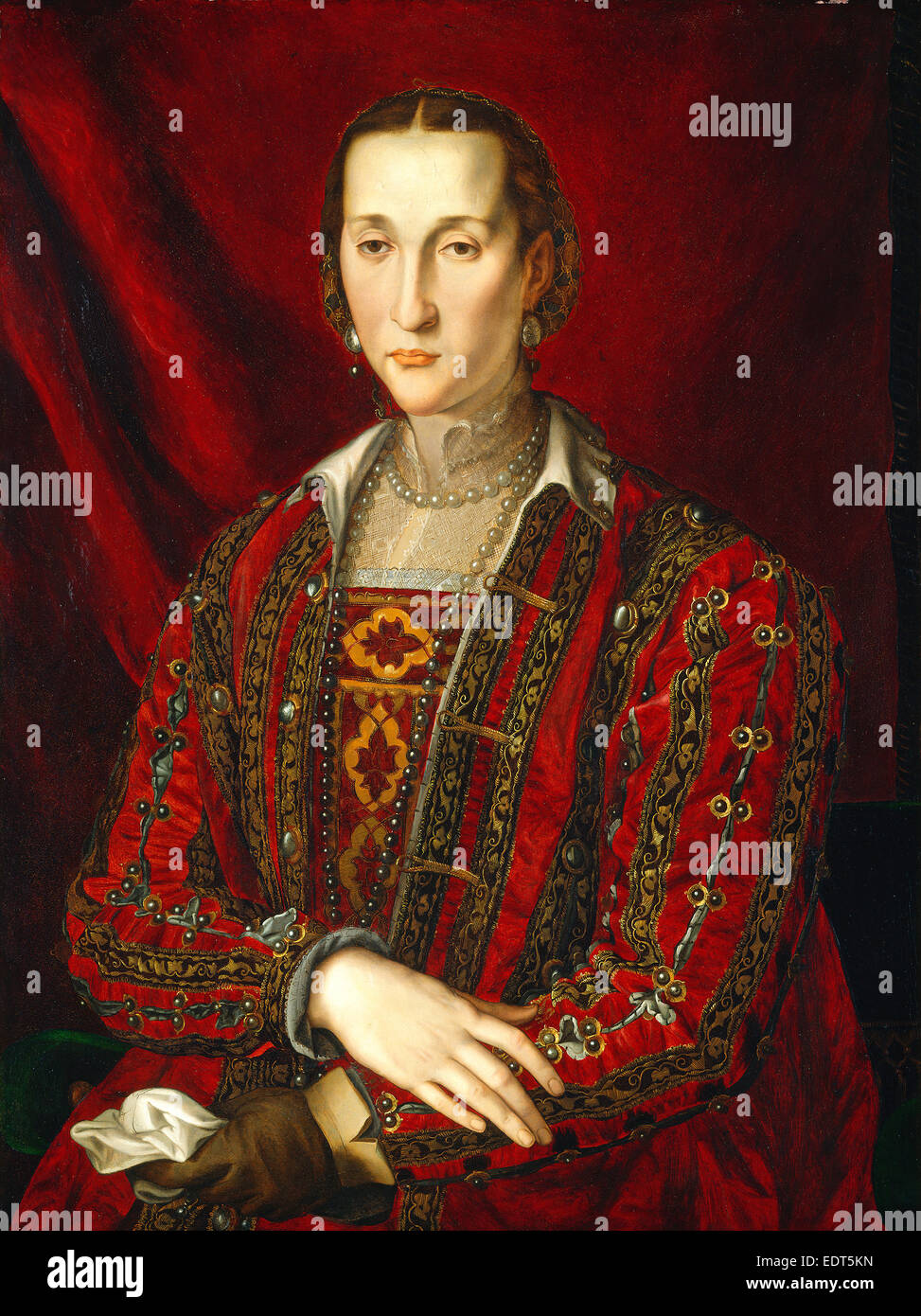 Agnolo Bronzino, Eleonora di Toledo, Italienisch, 1503-1572, c. 1560, Öl auf Platte Stockfoto