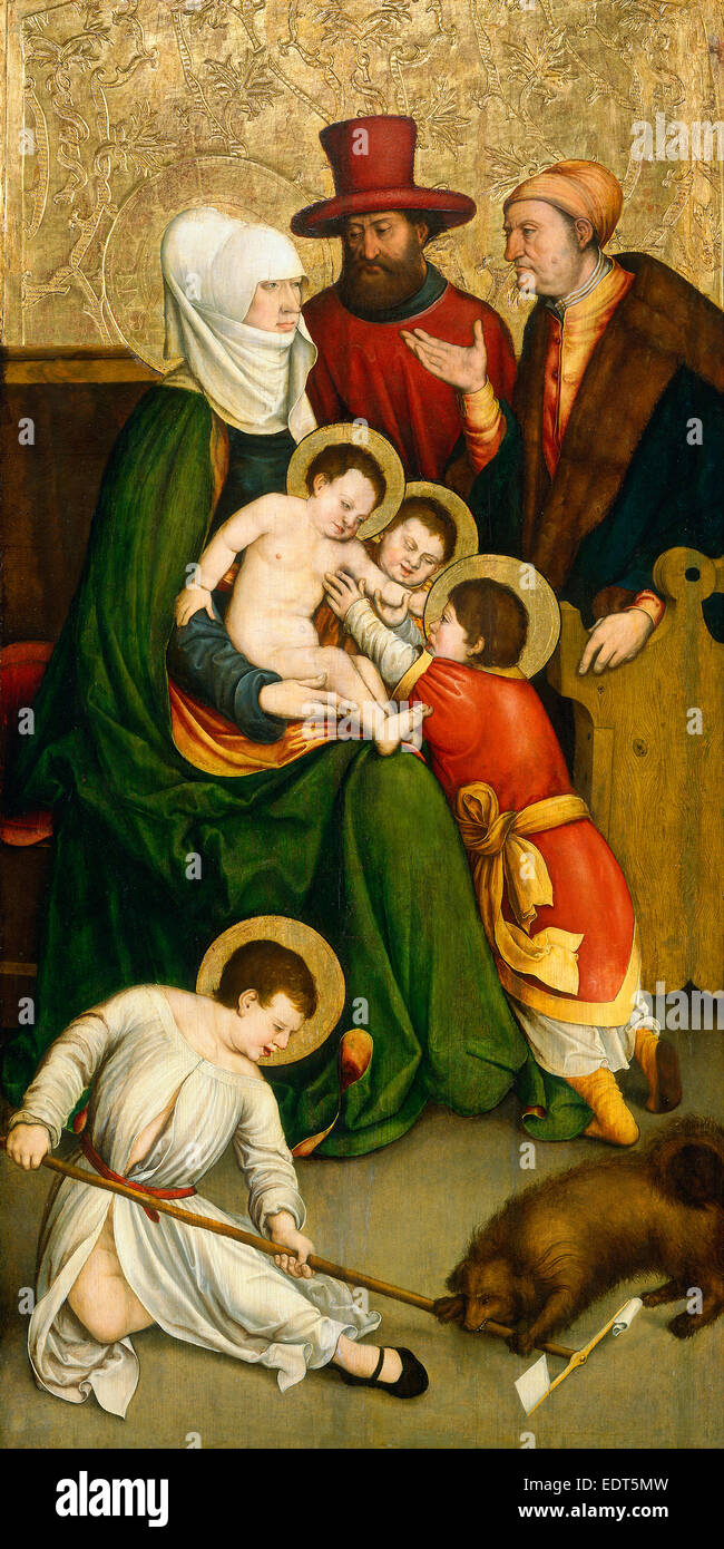 Bernhard Strigel, Saint Mary Cleophas und ihre Familie, Deutsch, 1460-1461-1528, c. 1520-1528, Öl auf Holz Stockfoto