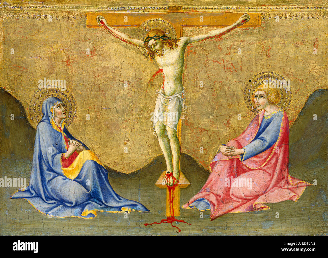 Sano di Pietro, die Kreuzigung, Italienisch, 1405-1481, c. 1445-1450, Tempera auf panel Stockfoto