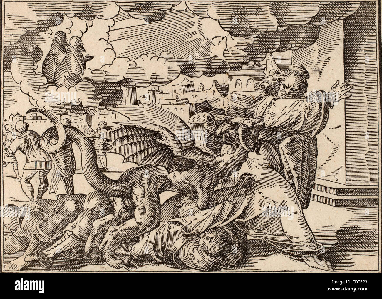 Christoph Murer, die vier Reiter der Apokalypse, schweizerisch, 1558-1614, veröffentlicht 1630, Holzschnitt auf Bütten Stockfoto