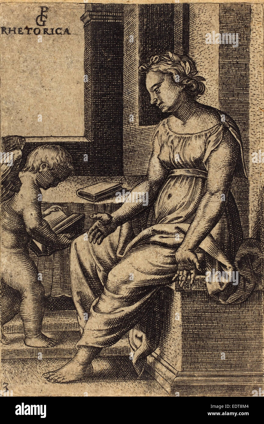 Georg Pencz (Deutsch, ca. 1500-1550), Rhetorik, Gravur Stockfoto