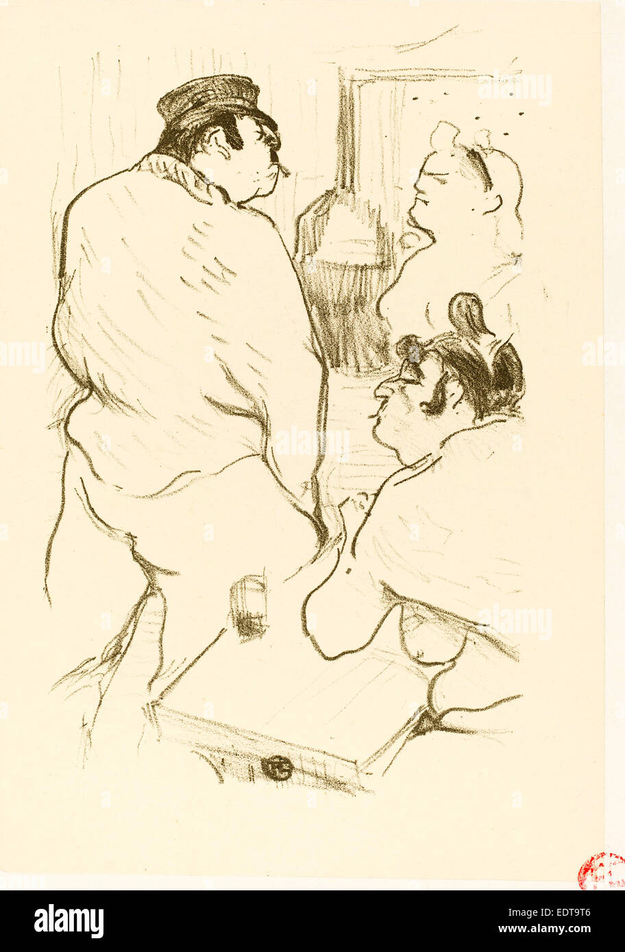 Henri de Toulouse-Lautrec (French, 1864-1901), Terror von Grenelle (La Terreur de Grenelle), 1894, Lithographie in grün-schwarz Stockfoto