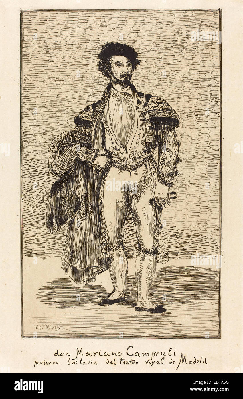 Edouard Manet (Französisch, 1832-1883), Don Mariano Camprubi (Le Bailarín), 1862, Radierung Stockfoto