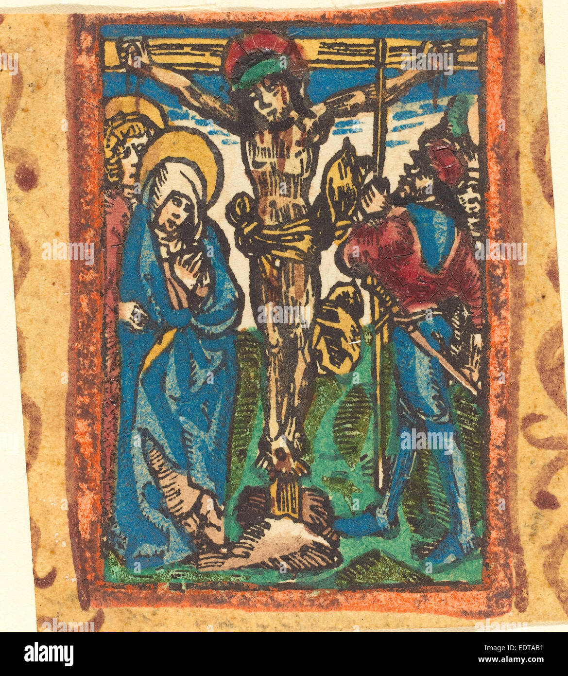 Deutsche 15. Jahrhundert, die Kreuzigung, c. 1490-1500, Holzschnitt,