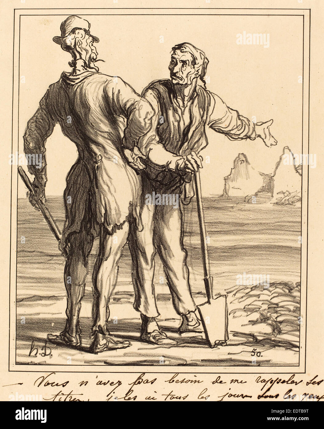 Honoré Daumier (Französisch, 1808-1879), Vous n'avez Pas Besoin de mir Rappeler ses Titer, 1871, Lithographie Stockfoto