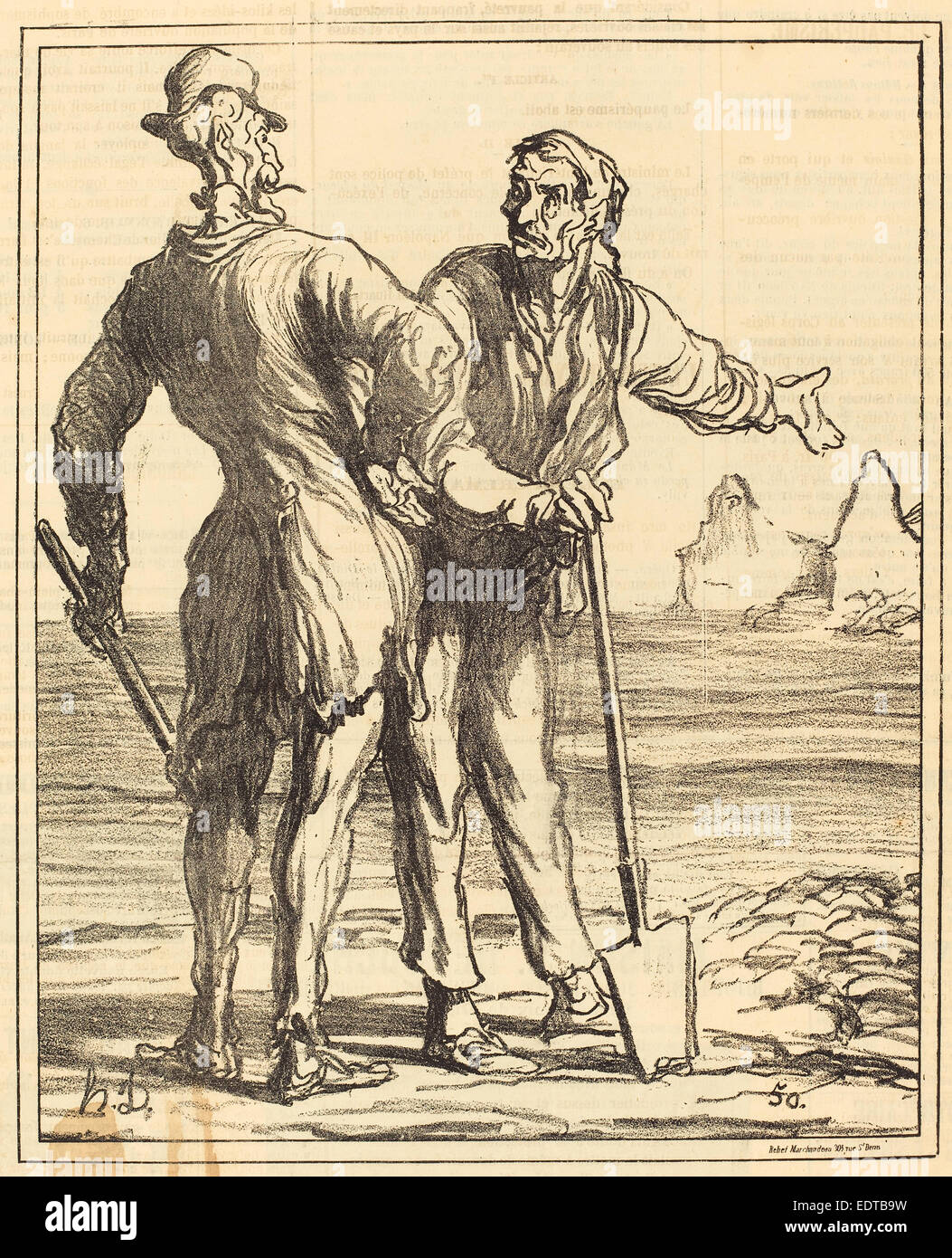 Honoré Daumier (Französisch, 1808-1879), Vous n'avez Pas Besoin de mir Rappeler ses Titer, 1871, Gillotype auf Zeitungspapier Stockfoto
