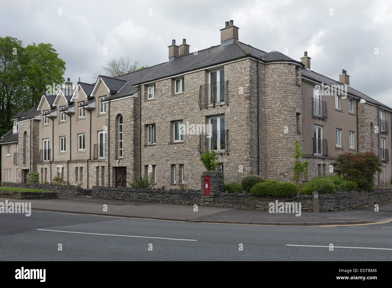 Weber-Hof in Kendal, Cumbria. Ein Block von 20 speziell angefertigten, private Wohnungen an der Aynam Road in Kendal. Stockfoto