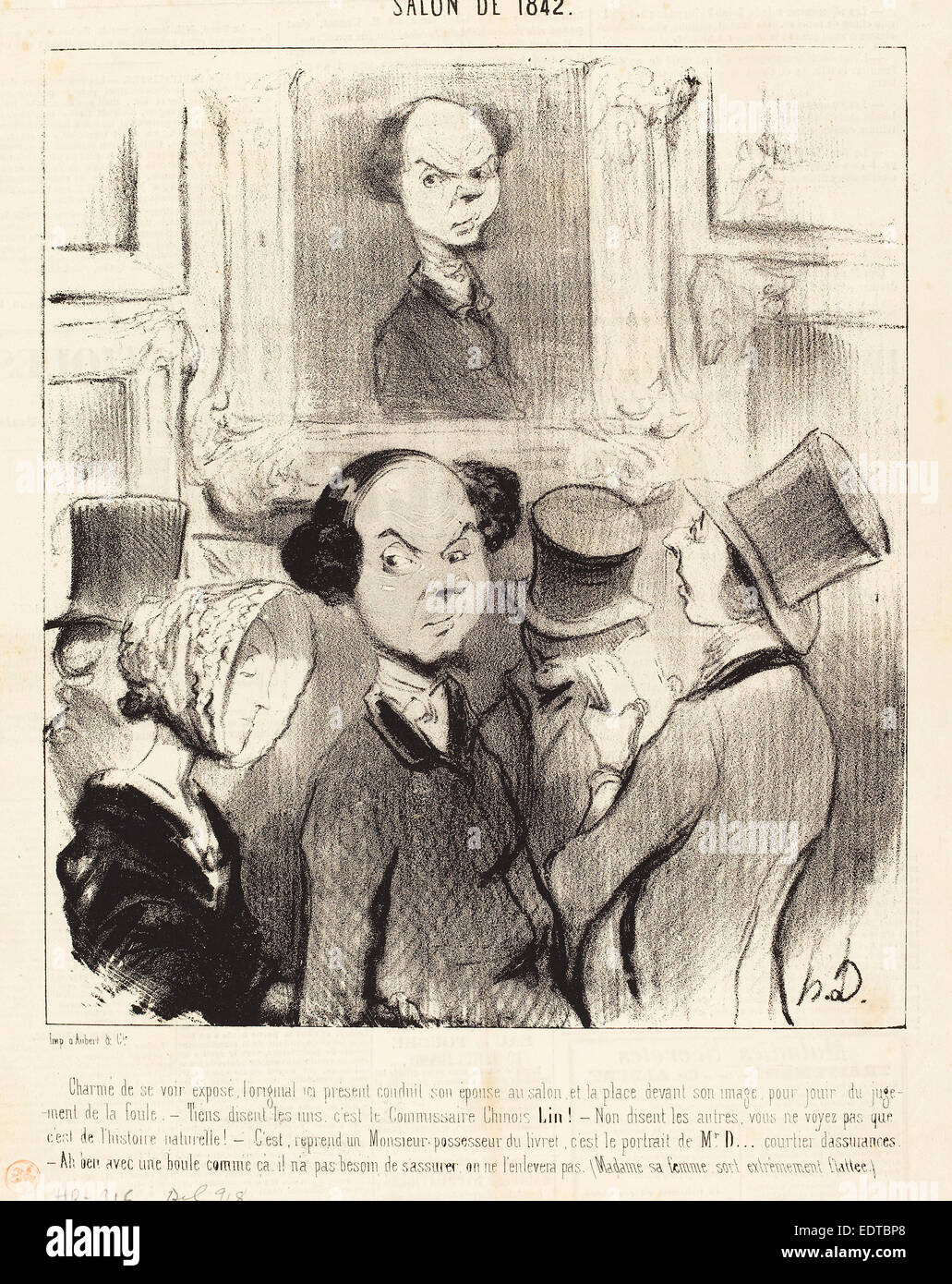Honoré Daumier (Französisch, 1808-1879), stecken de Se Voir Exposé, 1841, Lithographie auf Zeitungspapier Stockfoto