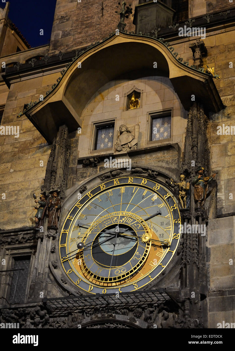 Eine Nahaufnahme der astronomischen Uhr, Prag, Tschechische Republik Stockfoto