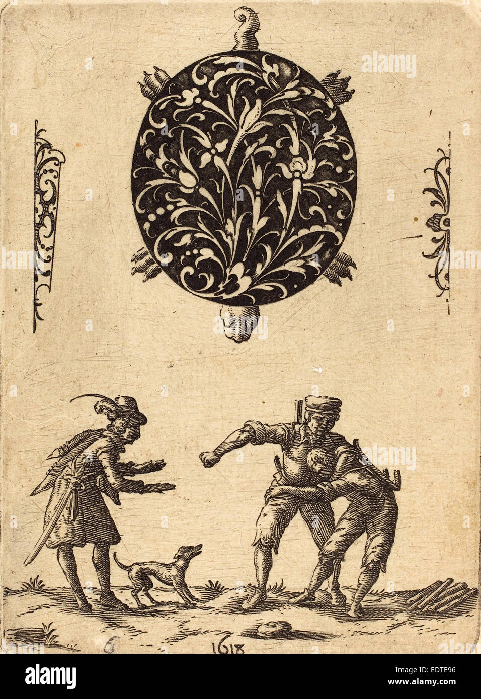 Jean Toutin (Französisch, 1578-1644), Entwurf für ein Turtle-Shaped Anhänger, 1618, Gravur auf Bütten Stockfoto