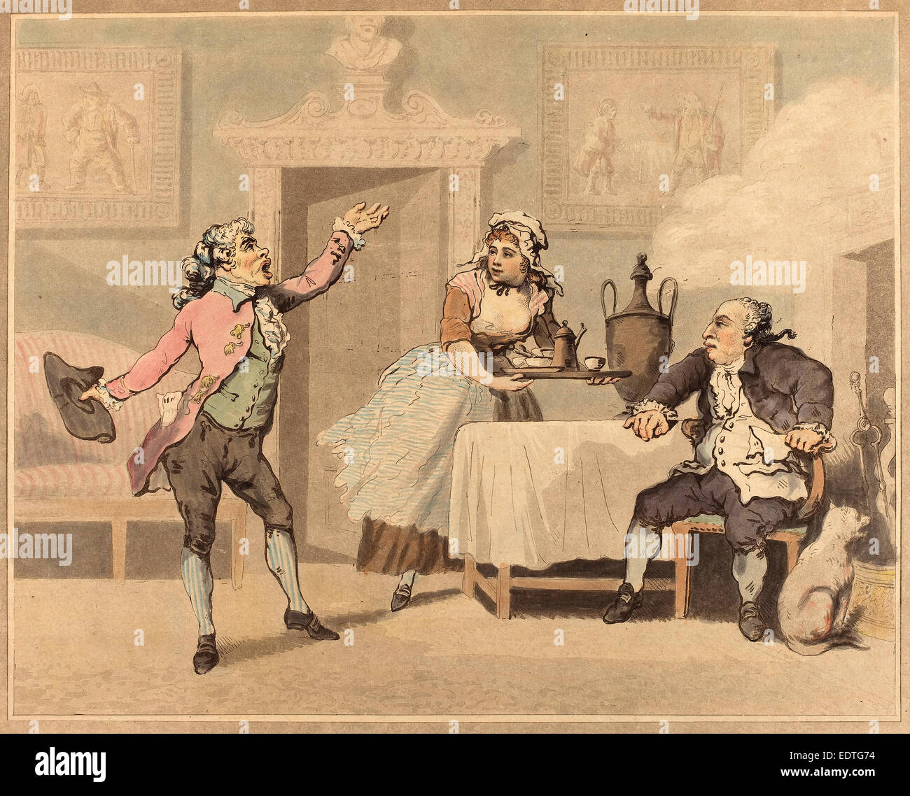 Thomas Rowlandson (British, 1756-1827), Manager und Spouter, 1784 Stockfoto