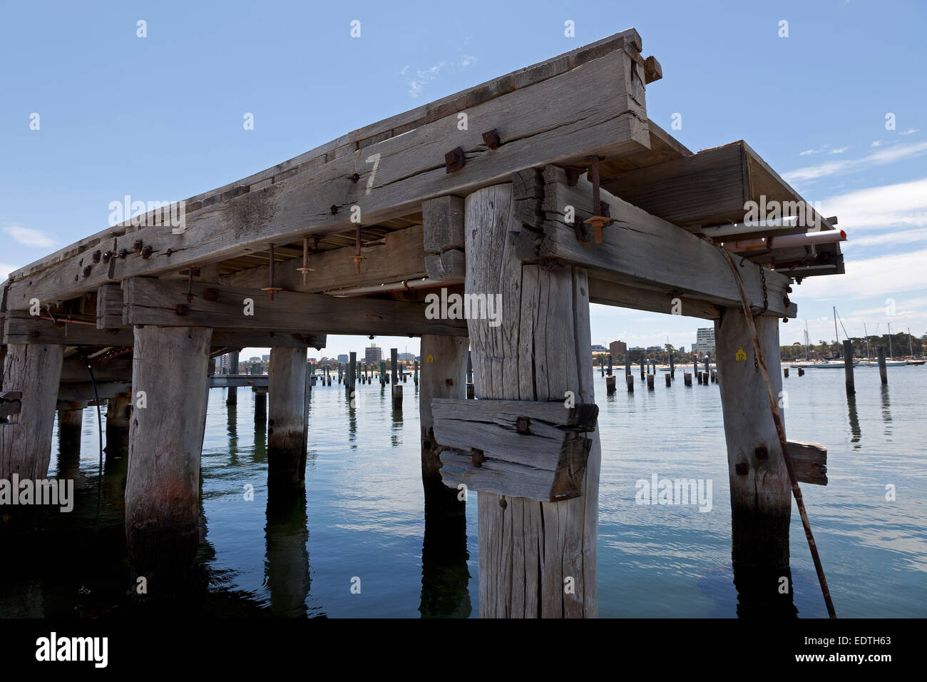 Alten Bootssteg am St. Kilda Pier, Melbourne, Australien Stockfoto