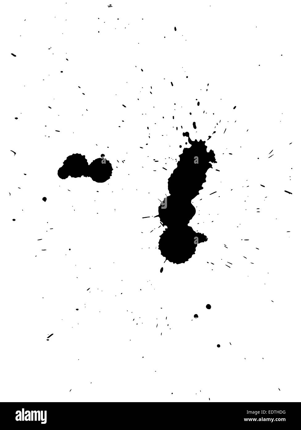 Schwarze blobs mit kleinen und großen Tropfen Stockfoto