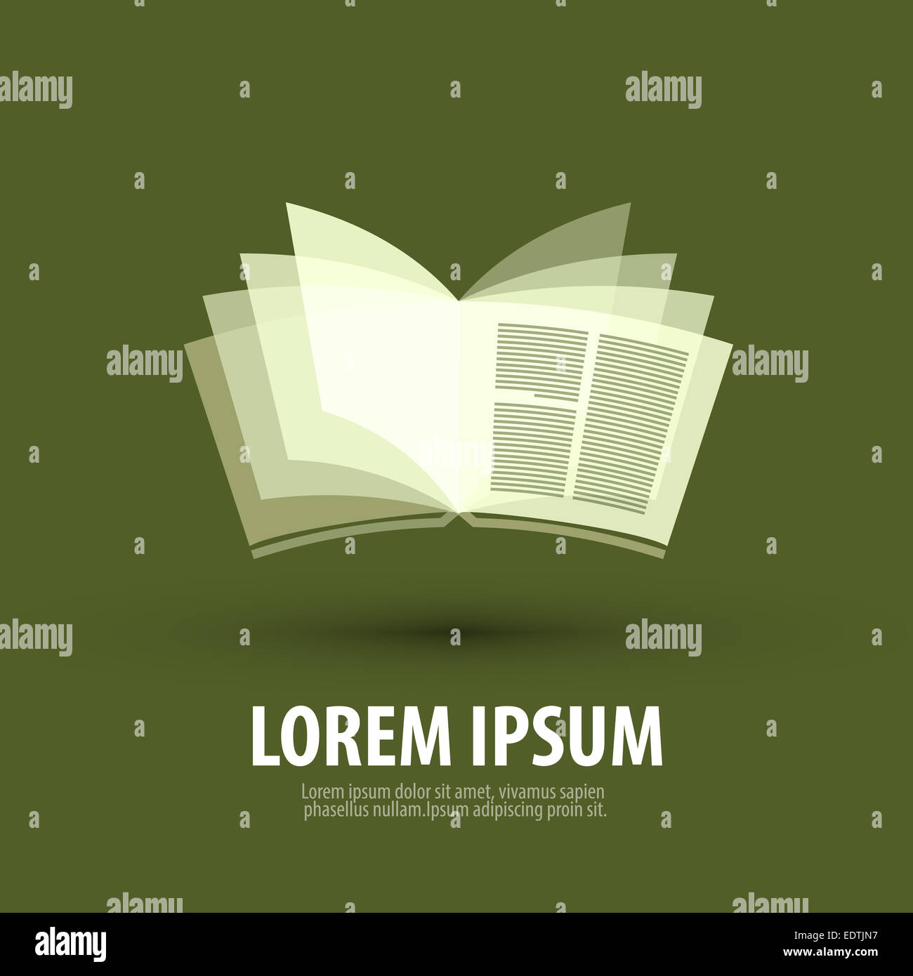 Buch. Logo, Symbol, Zeichen, Wahrzeichen, Vorlage Stockfoto