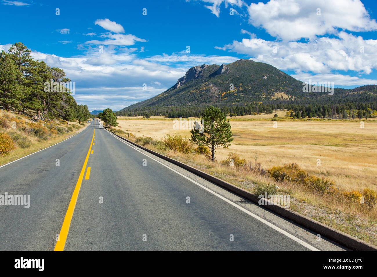 Fall River Road im Westen Horseshoe Park des Rocky Mountain National Park in Colorado Stockfoto
